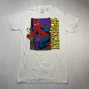 NWT Target White Marvel Spiderman tee with purple and yellow accents